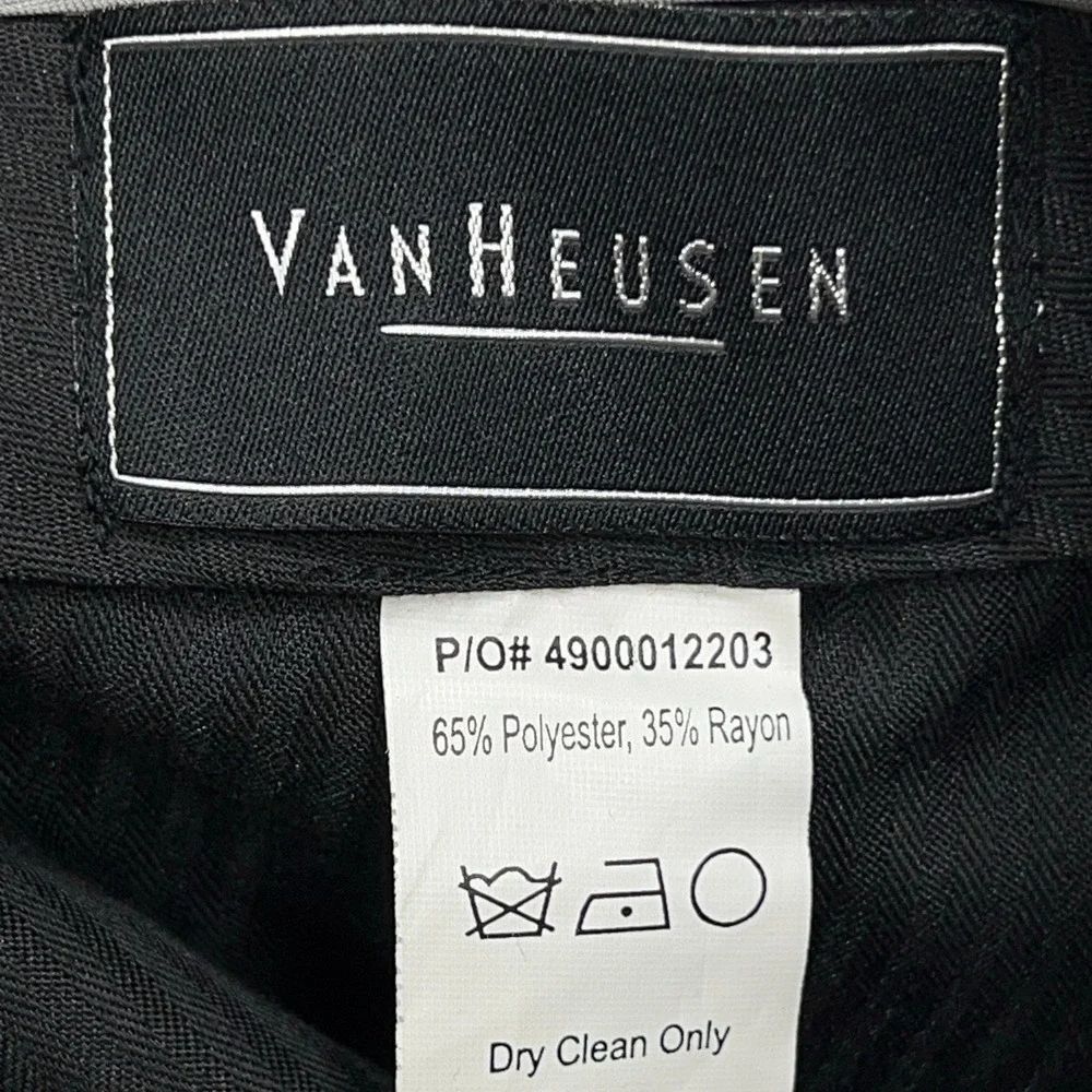 Van Huesen Dress Pants Men's 40x30 Black Striped Pleated Unhemmed Straight NWOT